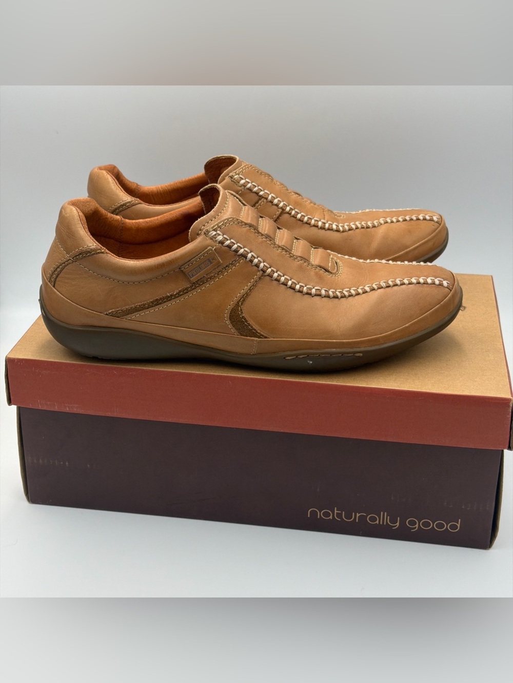 Pikolinos 07F-5046 Suecia Castor Brown Leather Slip On Shoes Men’s Sz 42 - READ